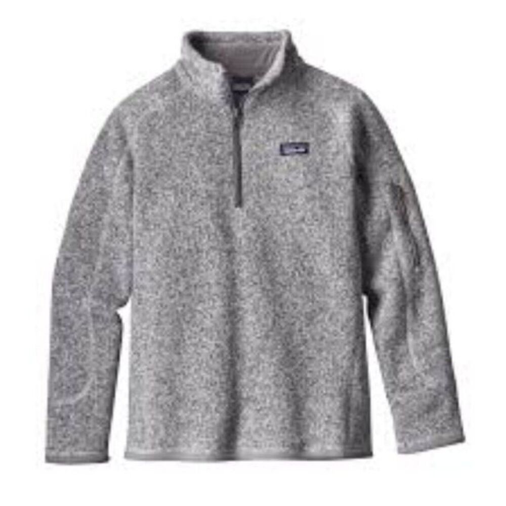 Patagonia Grey Quater Zip Long sleeve Womens Size large Pull over